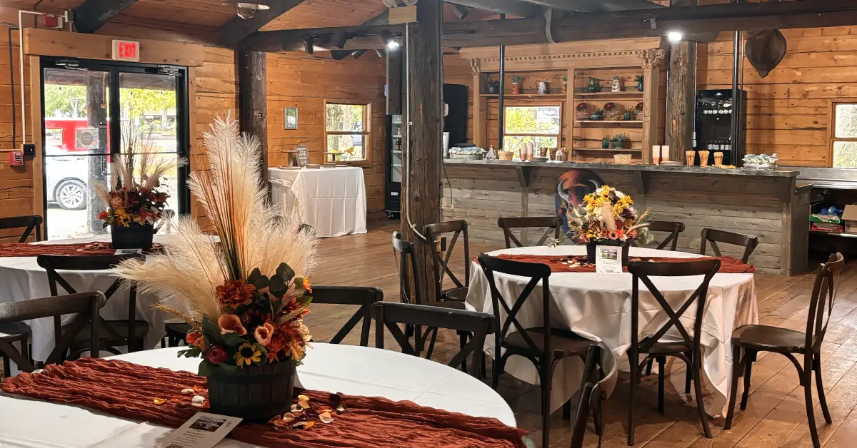 Adventure Hall wedding venue at Wildlife Prairie Park