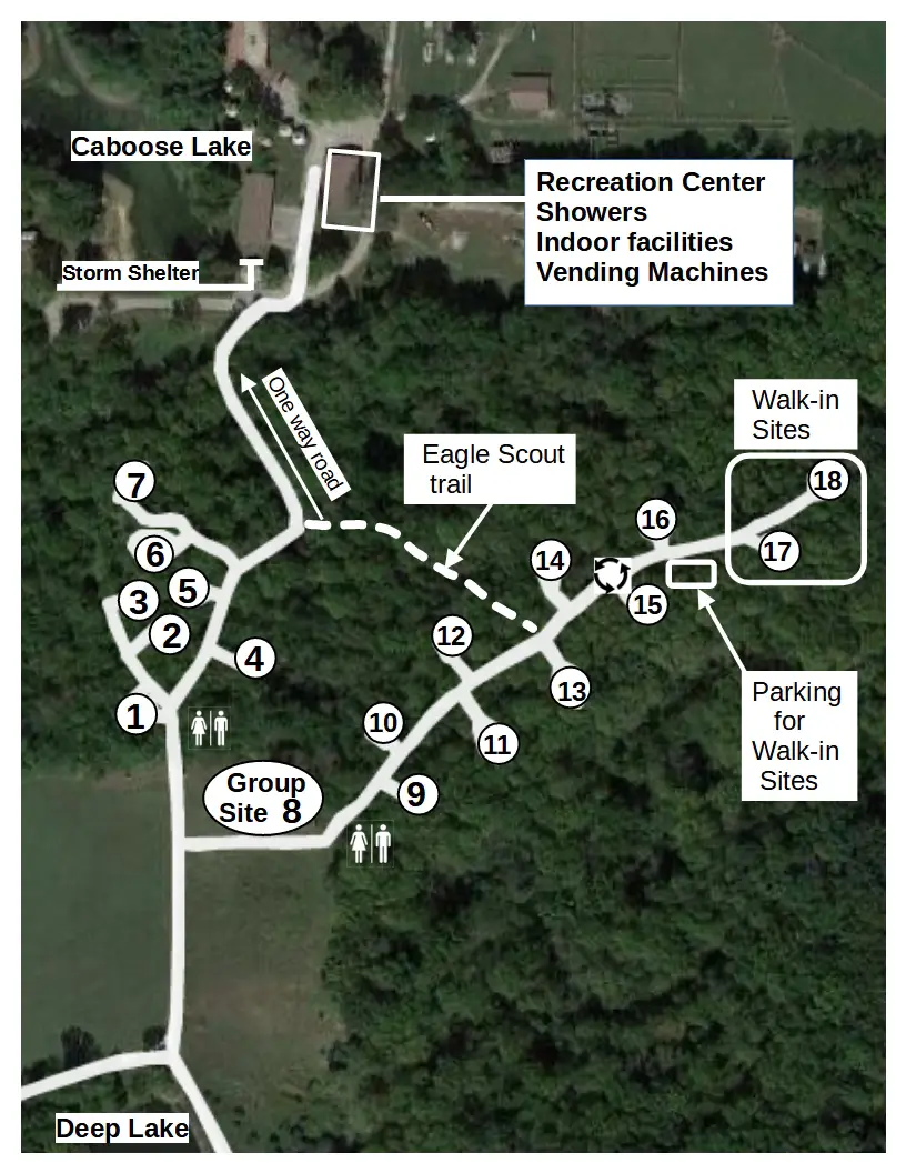 Wildlife Prairie Park Primitive Tent Campsite Map