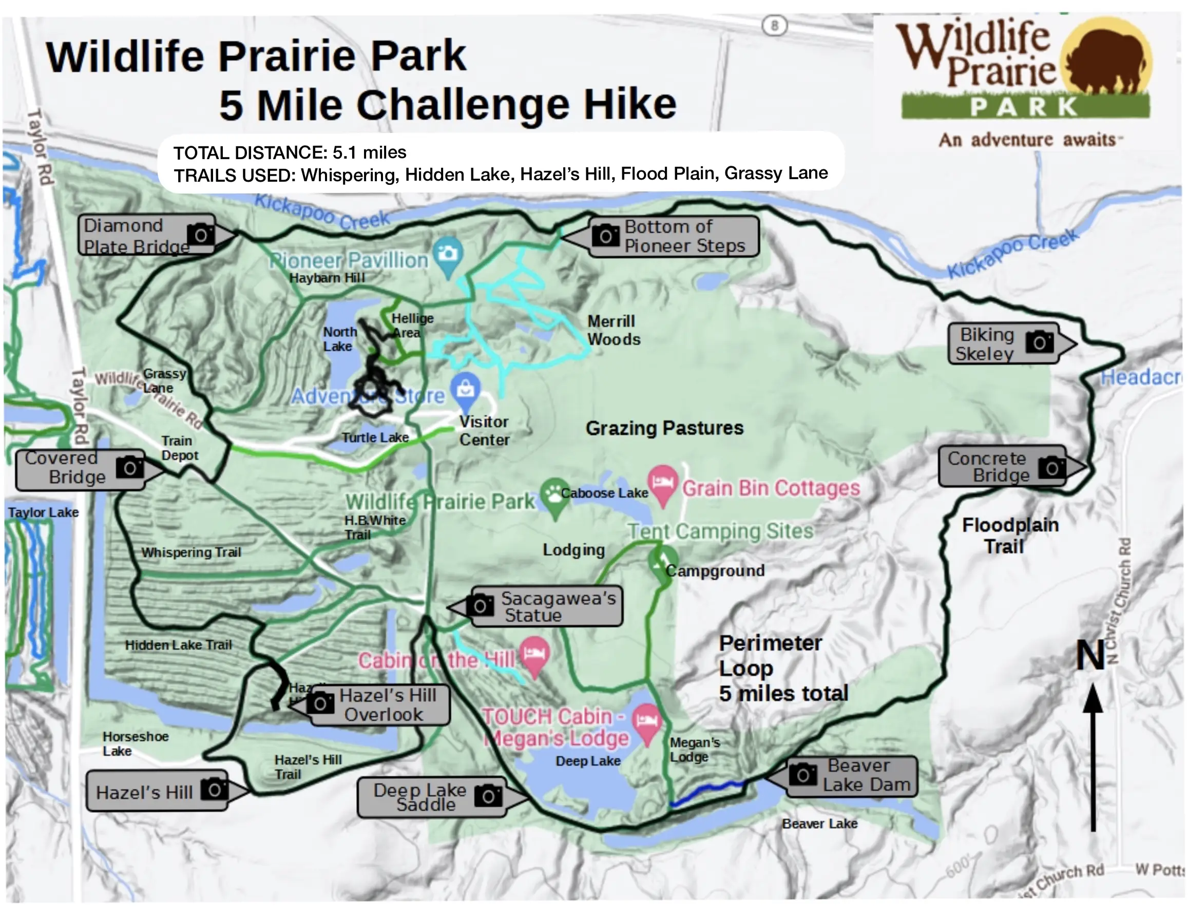 Wildlife Prairie Park East Side Challenge Map