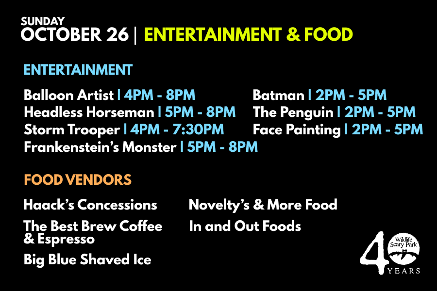 October 26 Food & Entertainment