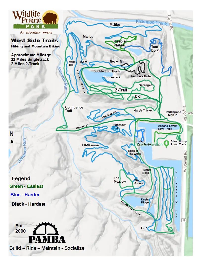 Wildlife Prairie Park West Side Biking Trails Map